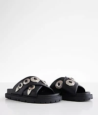 Embossed Metal Western Sandal