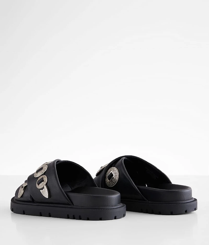 Embossed Metal Western Sandal