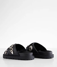 Embossed Metal Western Sandal