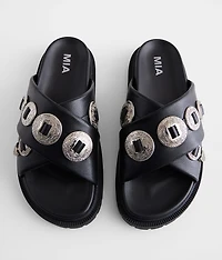 Embossed Metal Western Sandal