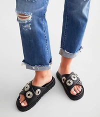 Embossed Metal Western Sandal