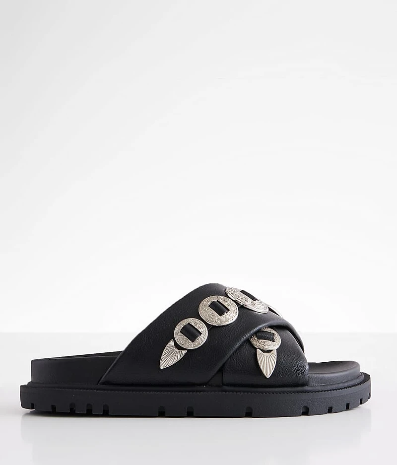 Embossed Metal Western Sandal
