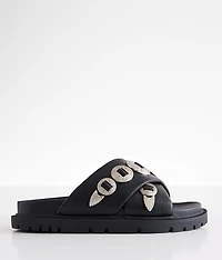 Embossed Metal Western Sandal