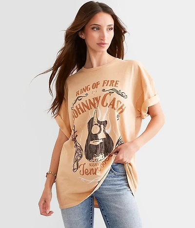 Johnny Cash Ring Of Fire Band T-Shirt