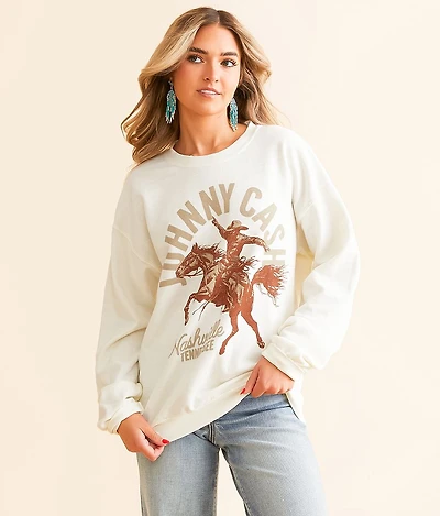 Johnny Cash Cowboy Oversized Band Pullover
