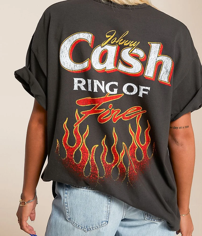 Johnny Cash Ring Of Fire Band T-Shirt