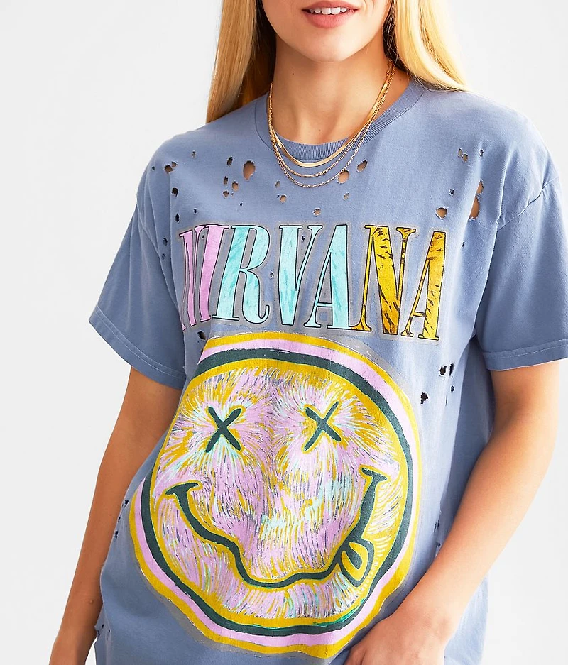 Nirvana® Smiley Oversized Band T-Shirt