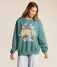Nirvana Floral Oversized Band Pullover