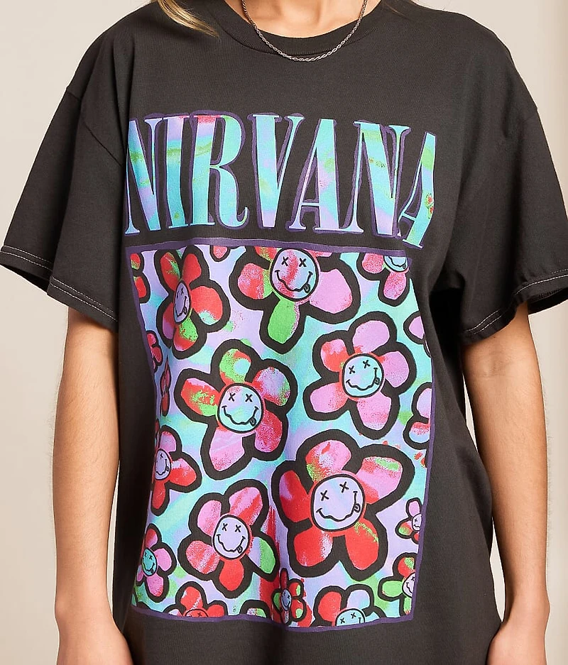 Nirvana Floral Oversized Band T-Shirt