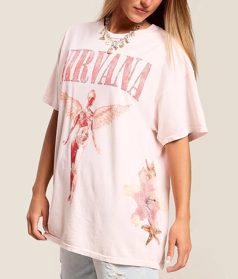Nirvana Floral Oversized Band T-Shirt