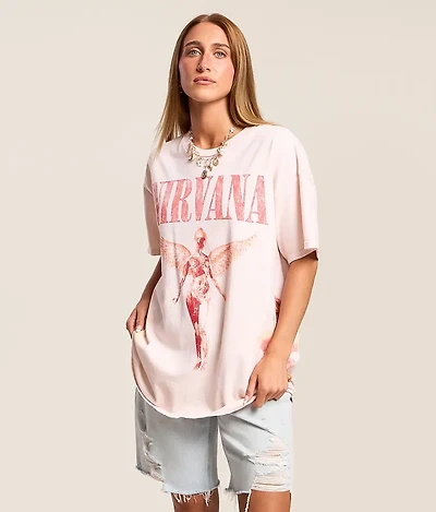 Nirvana Floral Oversized Band T-Shirt