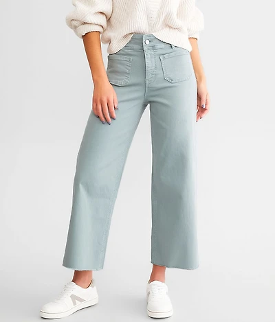 Mica Denim Cropped Wide Leg Stretch Pant