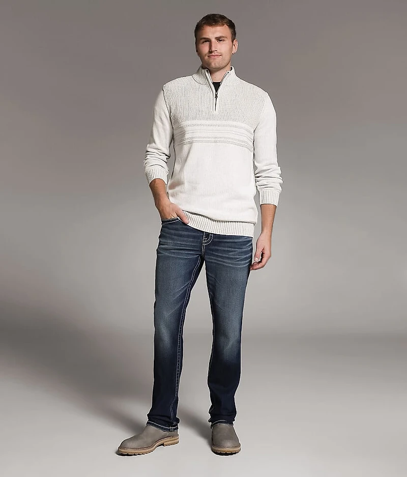 Ribbed Quarter Zip Sweater