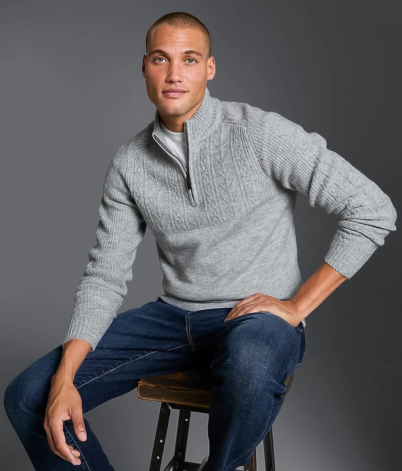 Cable Knit Quarter Zip Sweater