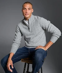 Cable Knit Quarter Zip Sweater