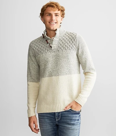 Mixed Yarn Toggle Sweater