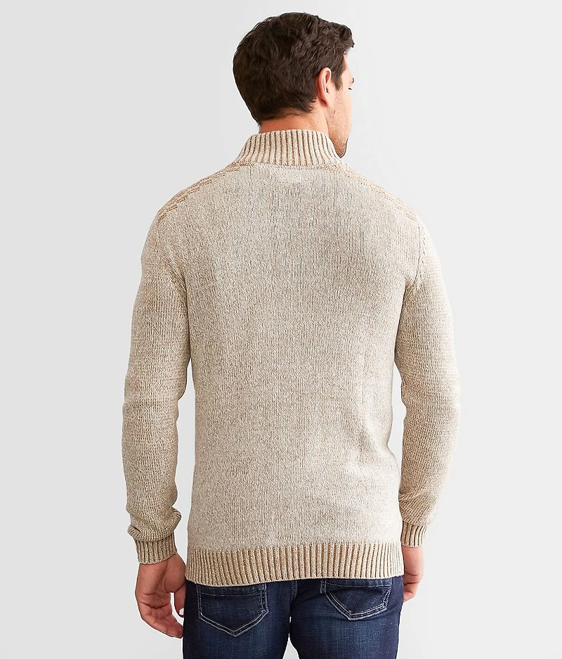 Mixed Yarn Henley Sweater
