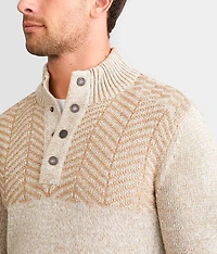 Mixed Yarn Henley Sweater