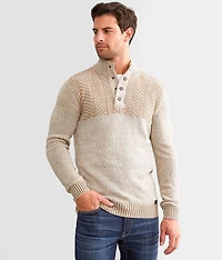 Mixed Yarn Henley Sweater