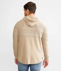 Striped Crossover Hooded Sweater