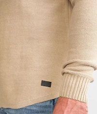 Striped Crossover Hooded Sweater