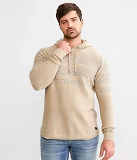 Striped Crossover Hooded Sweater