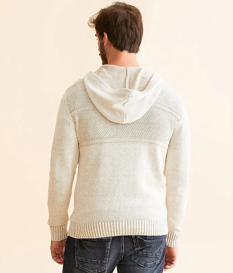 Plated Henley Hooded Sweater