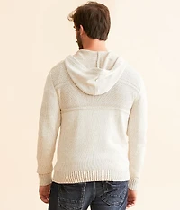 Plated Henley Hooded Sweater