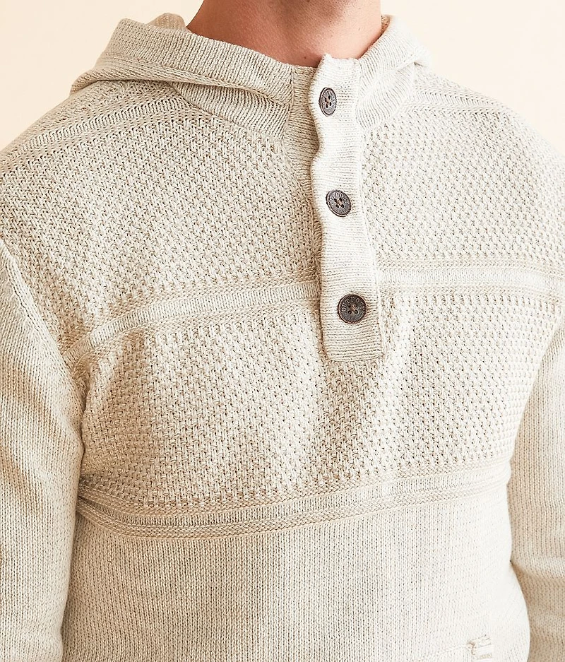Plated Henley Hooded Sweater