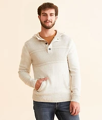 Plated Henley Hooded Sweater