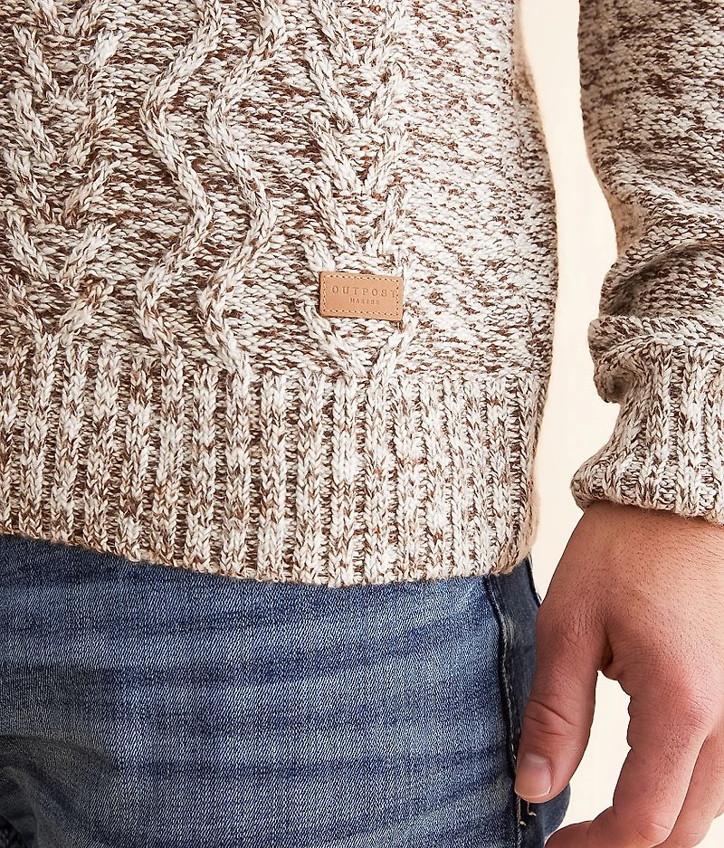 Cable Knit Shawl Sweater