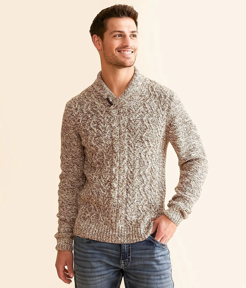 Cable Knit Shawl Sweater