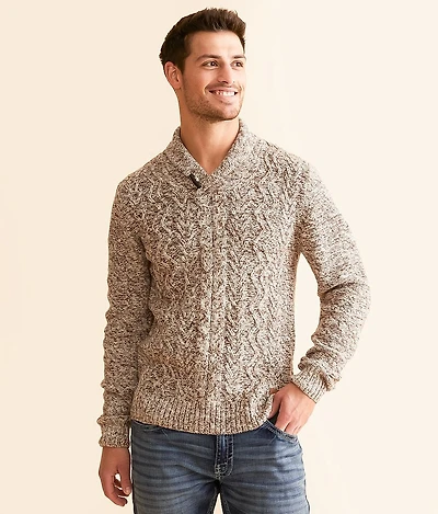 Cable Knit Shawl Sweater