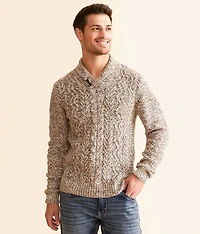 Cable Knit Shawl Sweater