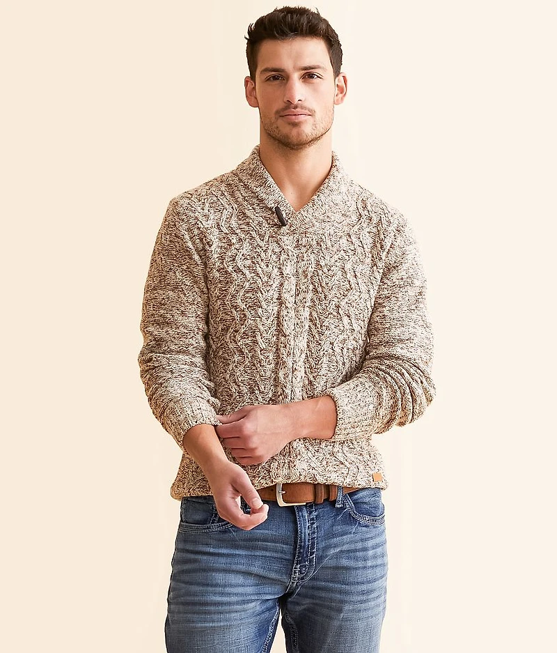 Cable Knit Shawl Sweater