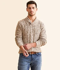 Cable Knit Shawl Sweater