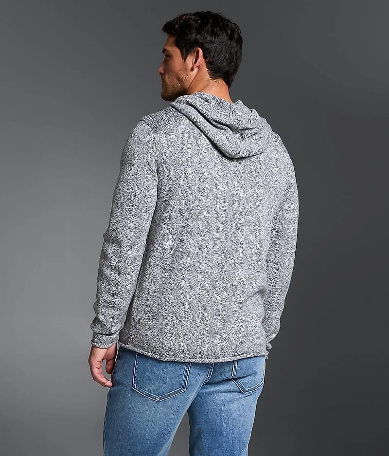Marled Henley Hooded Sweater