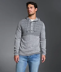 Marled Henley Hooded Sweater