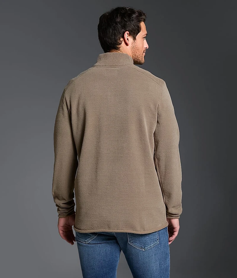 Textured Quarter Zip Sweater