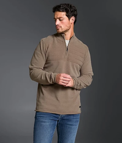 Textured Quarter Zip Sweater
