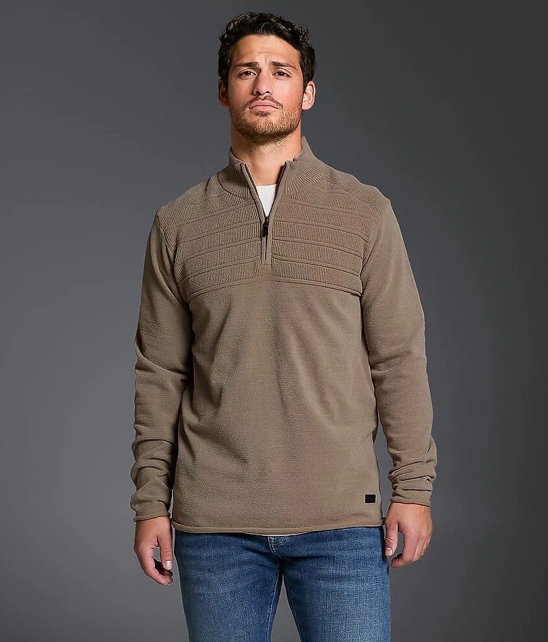 Textured Quarter Zip Sweater