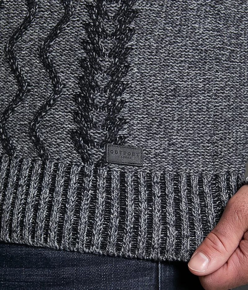 Cable Knit Shawl Sweater