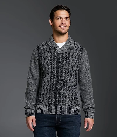 Cable Knit Shawl Sweater