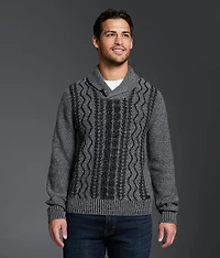 Cable Knit Shawl Sweater