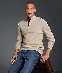 Textured Henley Sweater