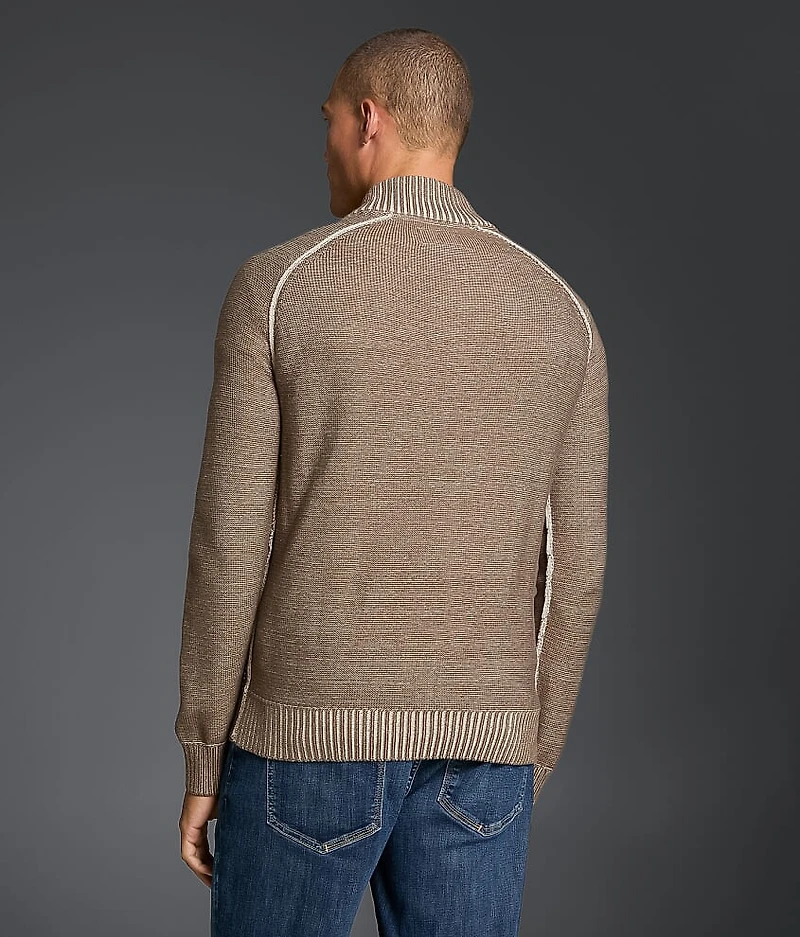 Textured Snap Henley Sweater