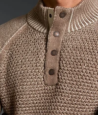 Textured Snap Henley Sweater