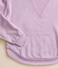 Girls - Ribbed Inset Hooded Sweatshirt