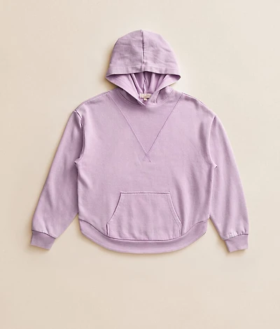 Girls - Ribbed Inset Hooded Sweatshirt