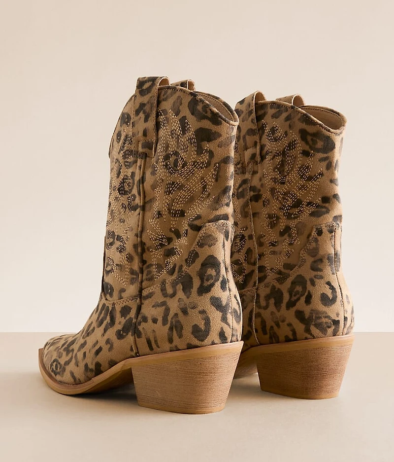 Claire Leopard Print Western Ankle Boot